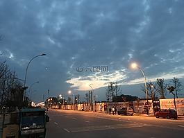 夜景,校園,星空
