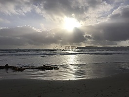 海洋,天空,海灘