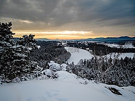 冬天,雪,山