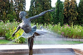 噴泉,公園,雕塑