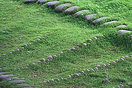花園,卵石,草坪
