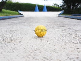球,迷你高尔夫球,黄色