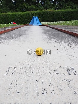 球,迷你高尔夫球,黄色