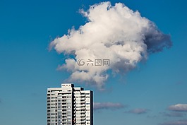 摩天樓,云,天空