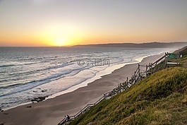 日落,海灘,海灘日落