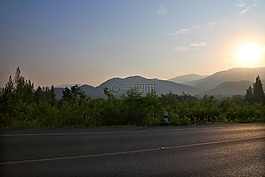 路,方式,日落