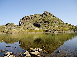 湖,山,徒步旅行