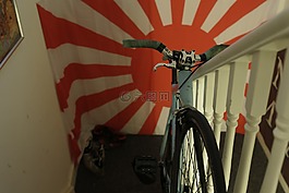 自行車,房子,樓梯