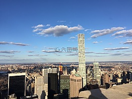 城市,地平線,景觀