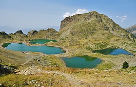 湖泊,山,徒步旅行