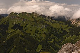 山,全景,高山