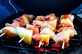 串,烤架,食品