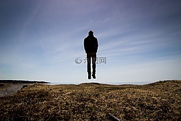 男子,跳躍,側(cè)影