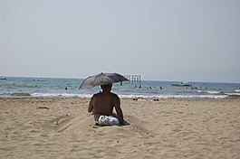 老年,土耳其,海灘