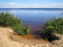 在奧盧湖,暑假,海灘