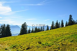 高山草甸,徒步旅行,瑞士