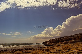 巖質海岸,天空,云