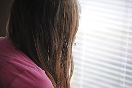 女孩,窗口,年輕