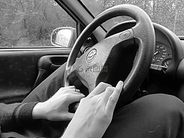 方向盤,車,手
