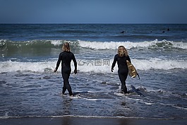 沖浪者,女子,波
