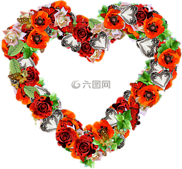 心,鮮花,png