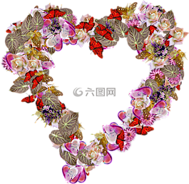 心,鮮花,png