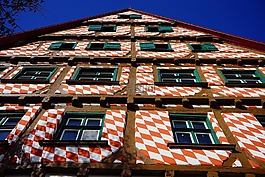 fachwerkhaus,桁架,紅白