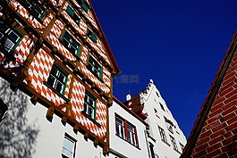 fachwerkhaus,桁架,紅白