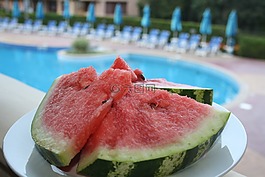 西瓜,池,食品