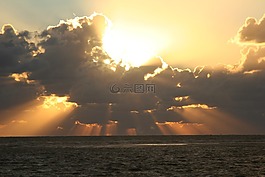 日落,陽光,borkum