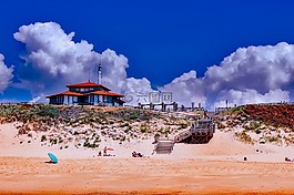 法國,海灘,沙