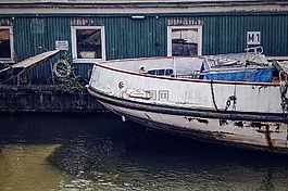 船舶,老,水