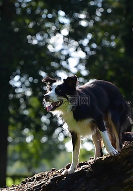 边境牧羊犬,英国牧羊犬,三色