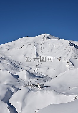 冬天,滑雪運行,滑雪