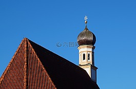 教会,尖顶,blutenburg