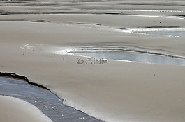 落潮,潮汐,海灘