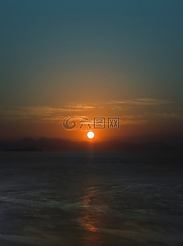 日落,海,海岸
