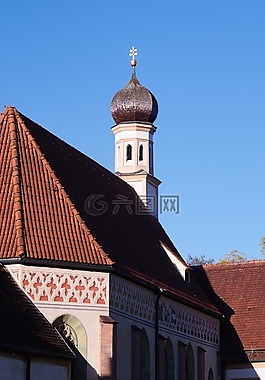 教会,尖顶,blutenburg
