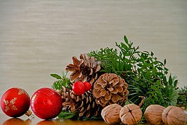 坚果,核桃,松球果