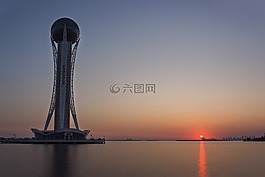 城市,陽光,日落