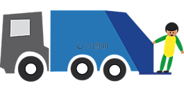 卡车,集,垃圾