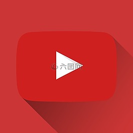 youtube上的,徽标,红色