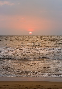 海,日落,abendstimmung