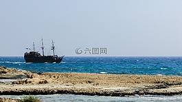 游船,海,海岸