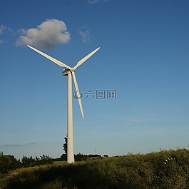 風(fēng)力發(fā)電機組,景觀,夏