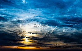 开始的日落,天空,一天告别