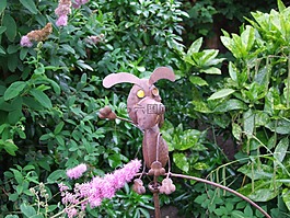 花園 gnome,金屬,狗