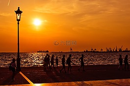 希腊,萨洛尼卡,海滨长廊