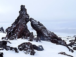 火山,渣,石像