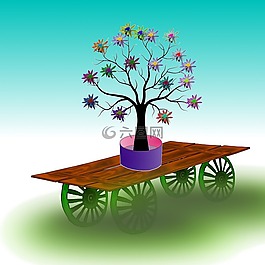 假日,鮮花,購物車